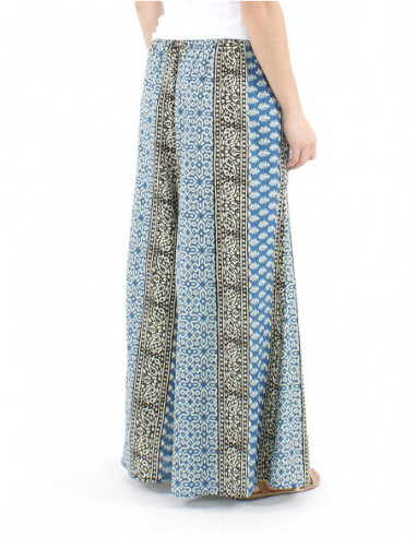 Oversized cotton pants ethnic pattern