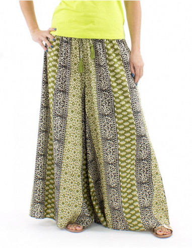 Oversized cotton pants ethnic pattern