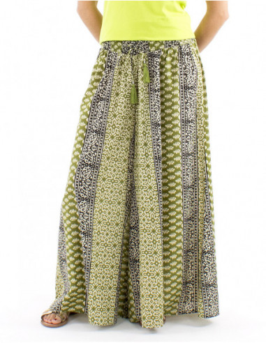 Pantalon coton extra large graphismes ethnique