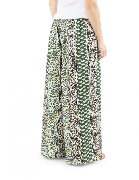 Oversized cotton pants ethnic pattern