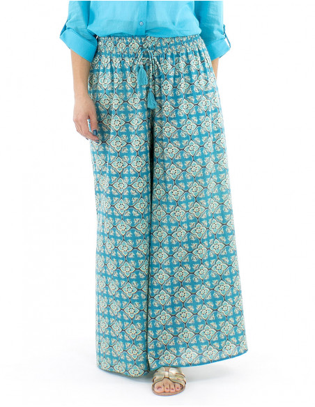 Ethnic cotton pants oversized cut