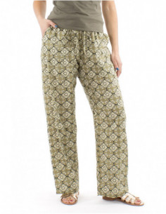 Pantalon coton droit motif afro bohème 2