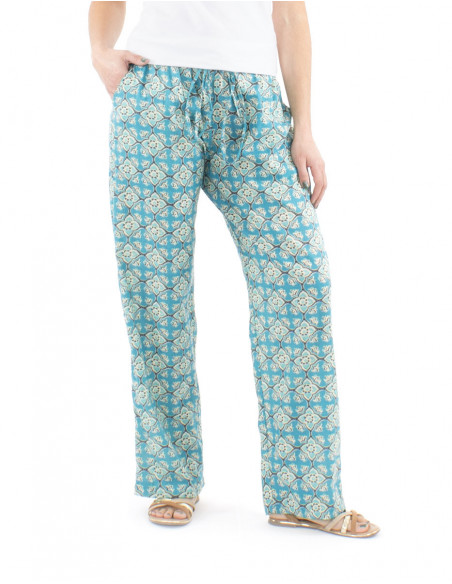 Cotton pants boho pattern ethnic style