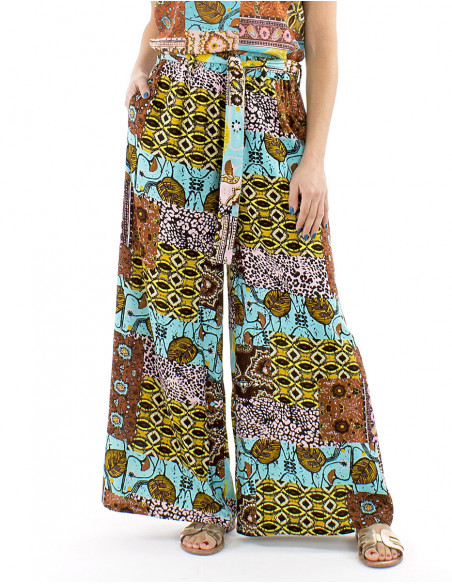 Wide cut fluid pants afrohemian style