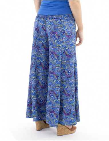 Pantalon extra large motif bohème smock