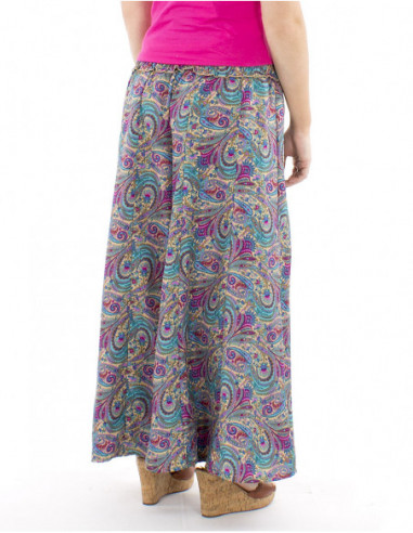 Pantalon extra large motif bohème smock