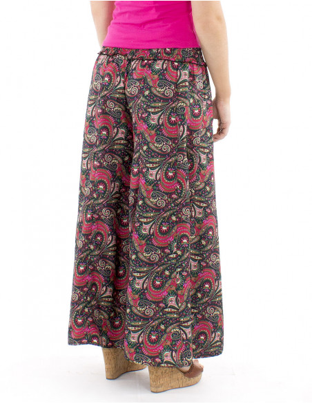 Oversized fluid pants boho pattern smock