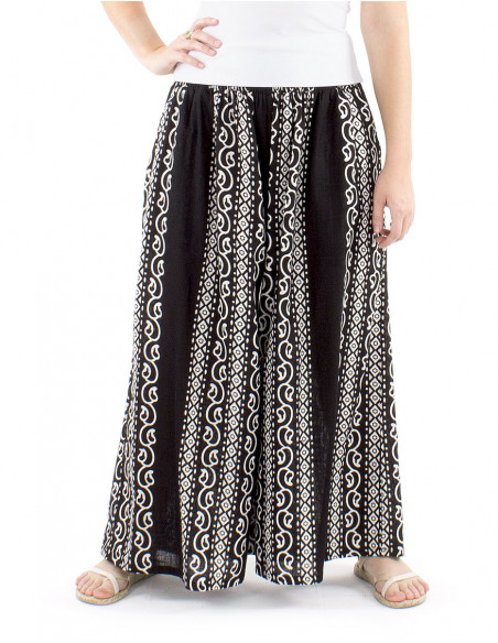 Pantalon coton extra large graphisme ethnique