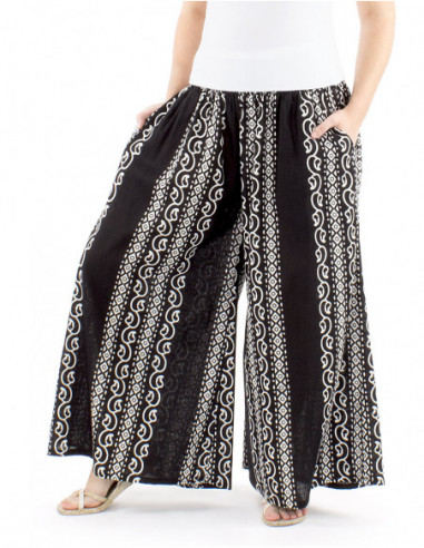 Oversized cotton pants afrohemian style