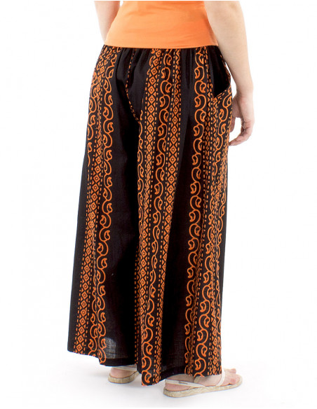 Oversized cotton pants afrohemian style