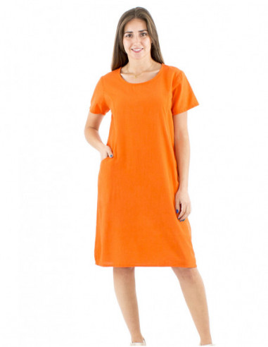 Classic mid-length dress cotton