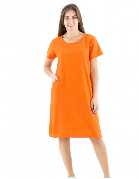 Classic mid-length dress cotton