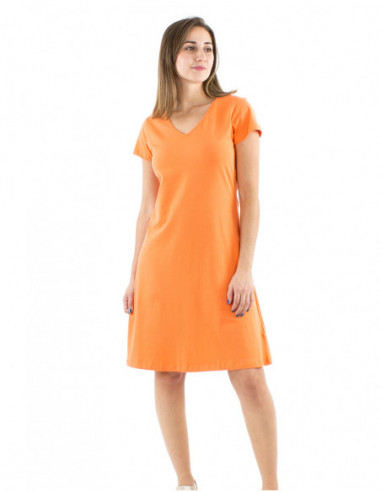 Flared cut short dress short sleeves