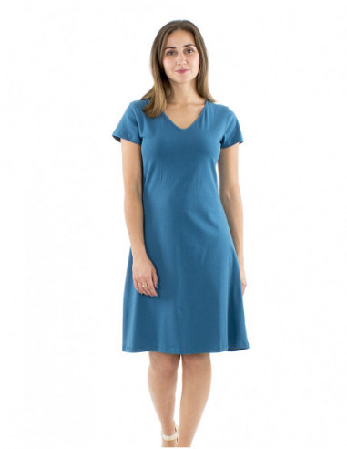 Flared cut short dress short sleeves