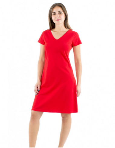 Robe courte évasée manches courtes