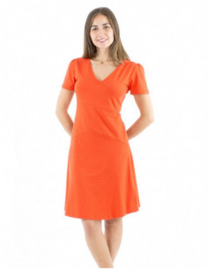 Robe courte évasée détails surpiqûres