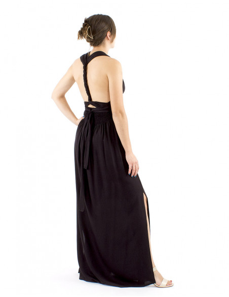 Robe longue chic modulable avec liens