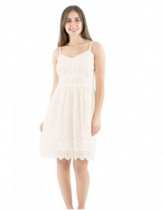 Robe courte coton broderies romantiques