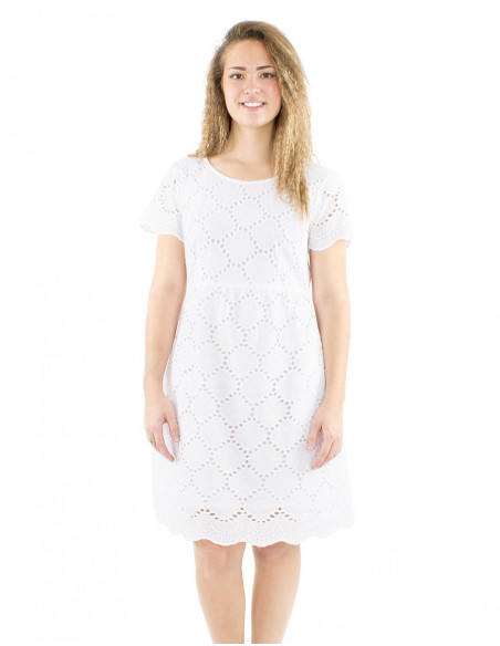 Romantic embroidered cotton dress
