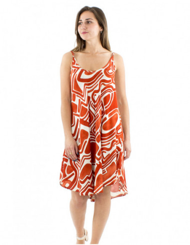 Short dress flared cut afrohemian print