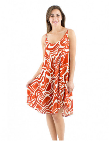 Robe courte coupe évasée motif original