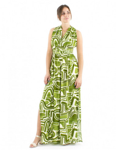 Modular long afrohemian fluid dress