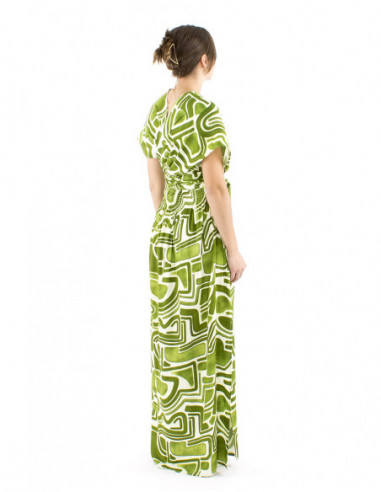 Modular long afrohemian fluid dress