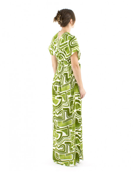 Modular long afrohemian fluid dress