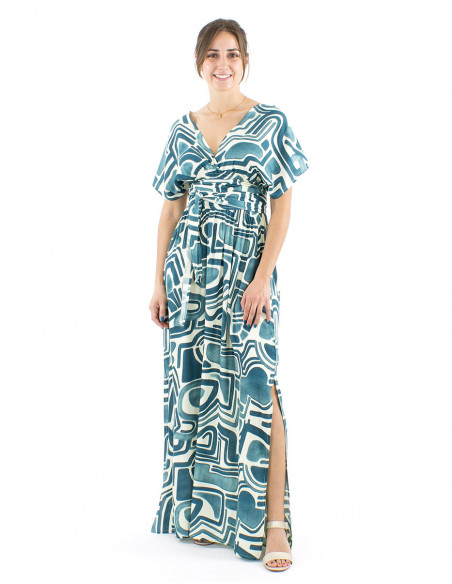 Robe longue modulable motif ethnique