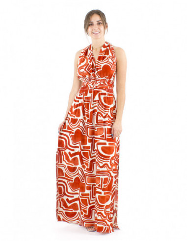 Robe longue modulable motif ethnique