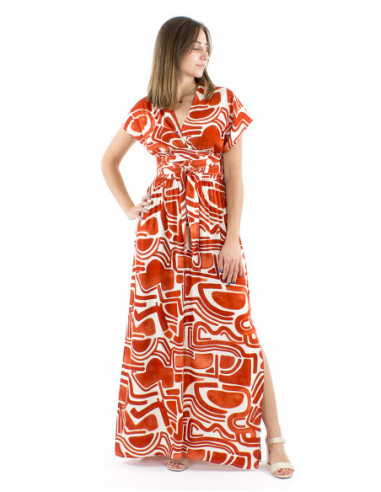 Modular long afrohemian fluid dress