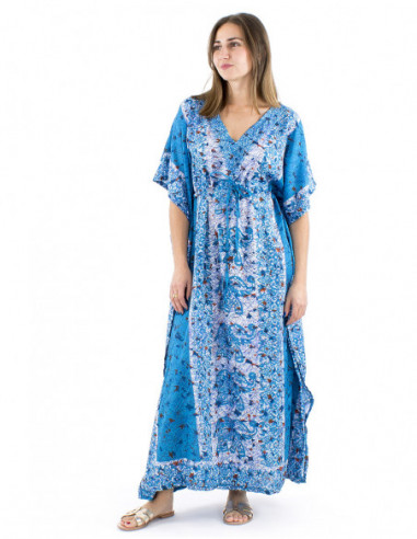 Long kaftan dress elephant pattern