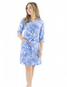 Short buttoned dress floral...