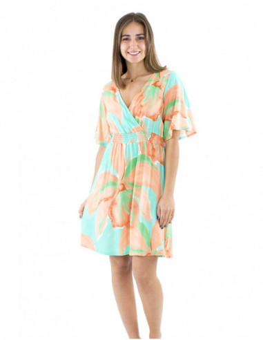 Short dress pastel orchid pattern