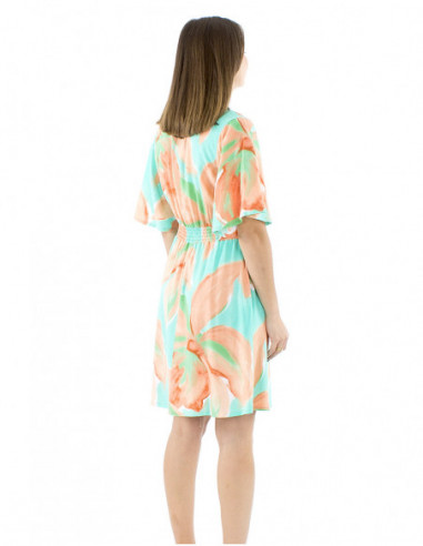 Short dress pastel orchid pattern