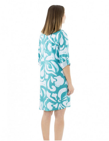 Tunic dress ethnic style colorful print