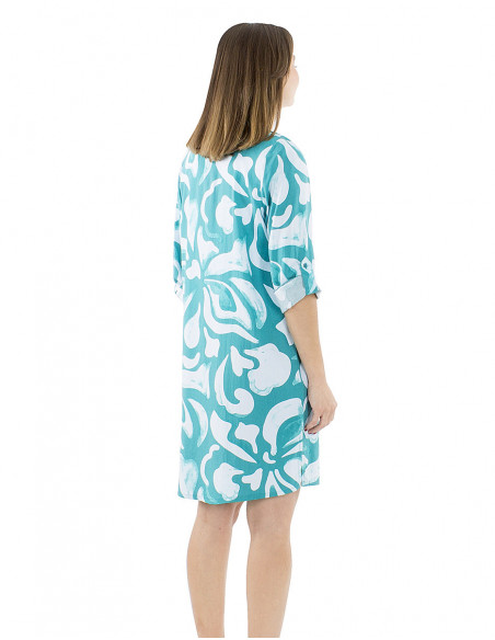 Robe tunique motif coloré style ethnique