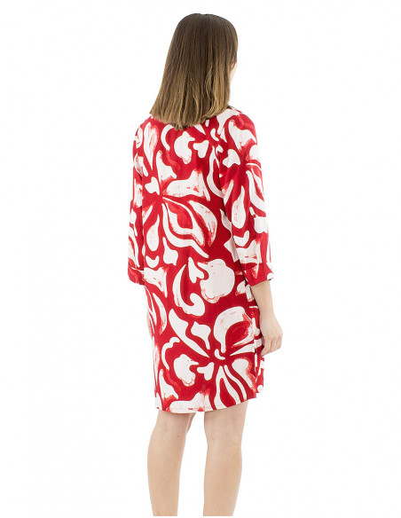 Tunic dress ethnic style colorful print