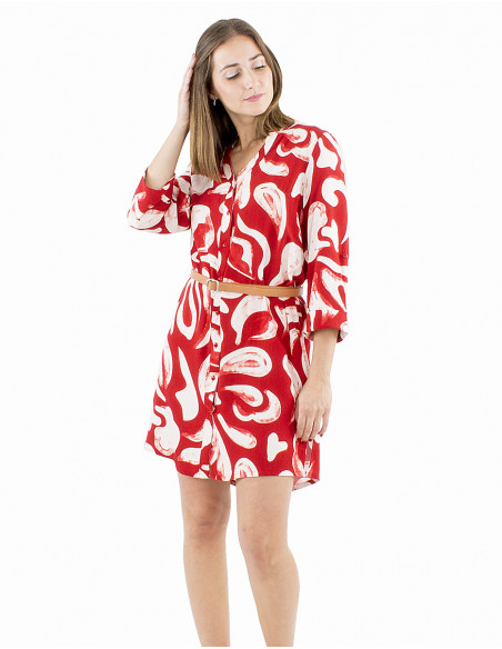 Robe tunique motif coloré style ethnique