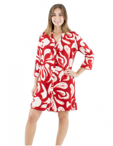 Robe tunique motif coloré style ethnique