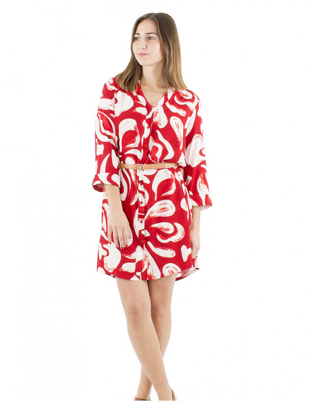 Robe tunique motif coloré style ethnique