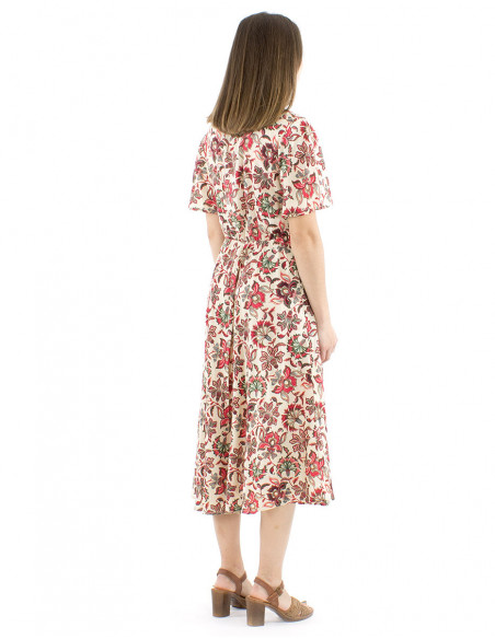 Comfy dress with flared cut boho print