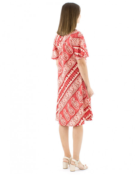 Robe coton évasée style afro bohème