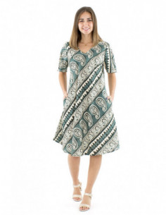 Robe coton évasée style afro bohème