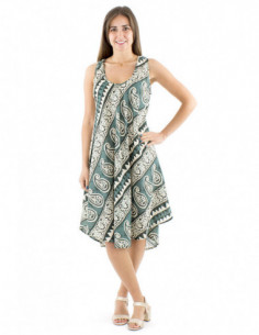 Robe coton évasée style afro bohème