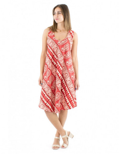 Robe coton évasée style afro bohème