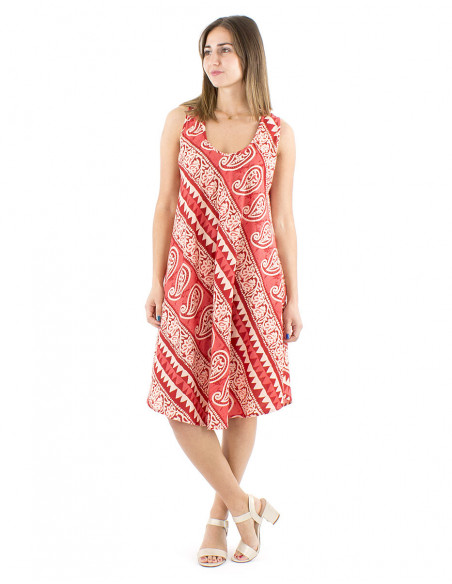 Robe coton évasée style afro bohème