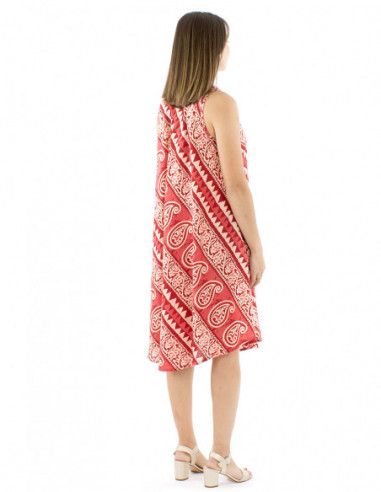 Robe coton évasée style afro bohème