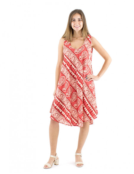 Robe coton évasée style afro bohème