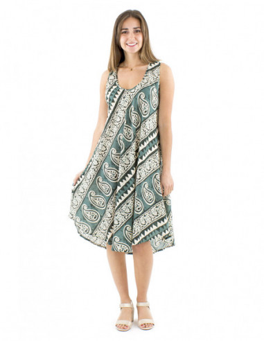 Flared cotton dress afrohemian style